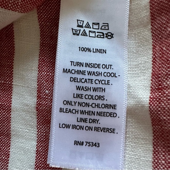 Rachel Zoe Striped 100% Linen Top Womens M Lagenlook Preppy Nautical Fisherman - Picture 7 of 7